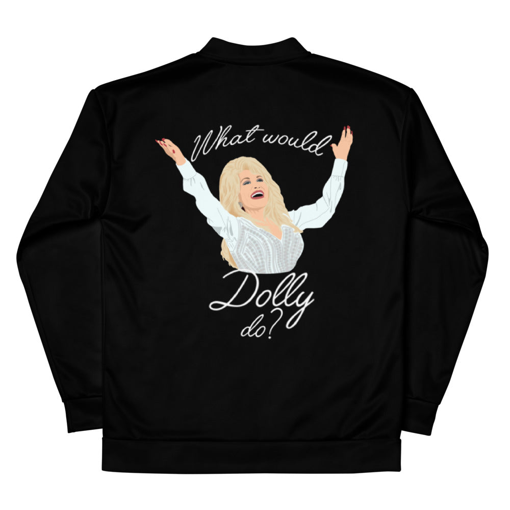 Dolly Parton - What Would Dolly Do? Bomber Jacket - Black